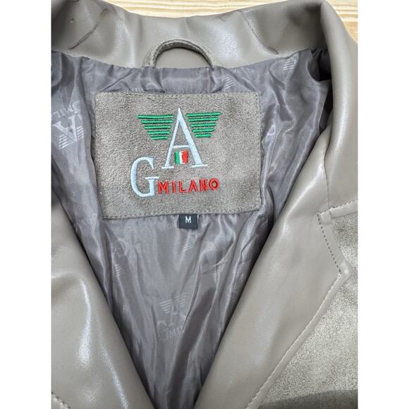 A G Milano Beige Leather Jacket New Old Stock 2015 Women’s Size Medium - Picture 6 of 11